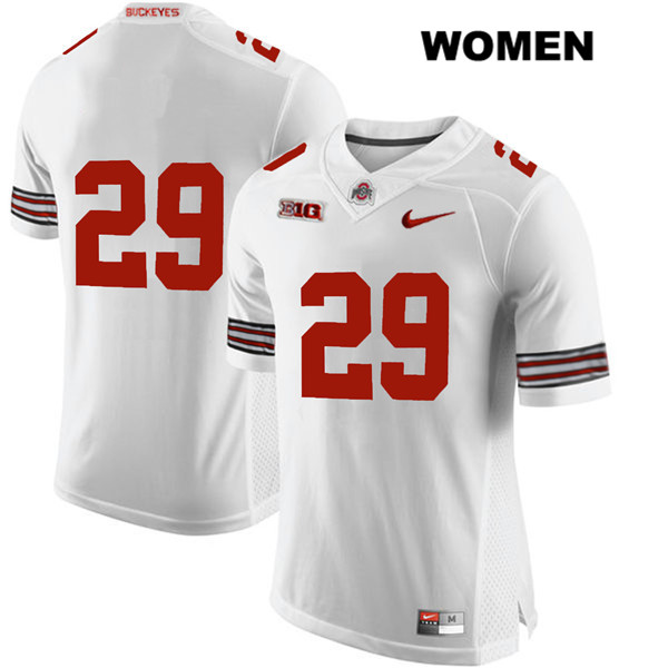 Ohio State Buckeyes Women's Zach Hoover #29 White Authentic Nike No Name College NCAA Stitched Football Jersey QE19Y58WJ